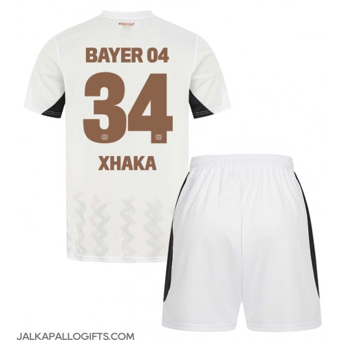 Bayer Leverkusen Granit Xhaka #34 Vieras Peliasu Lasten 2024-25 Lyhythihainen (+ Lyhyet housut)